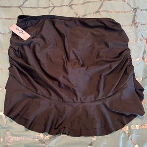 Rosegal Black Ruched Swim Skirt (Long) Size 4xl (26) New with Tags!